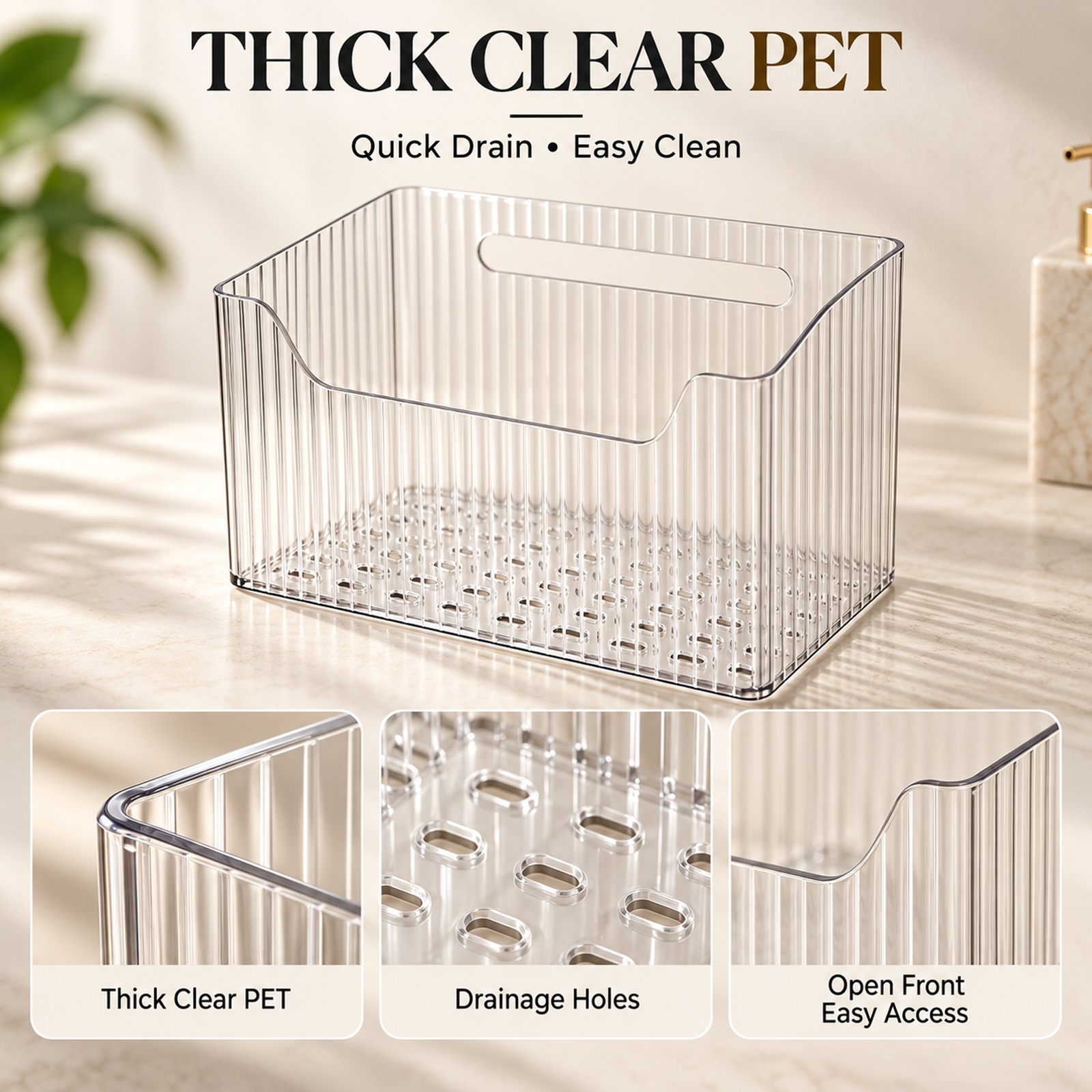 2 Pack Adhesive Cabinet Door Organizer, Clear Wall Shower Caddy Storage Basket for Bathroom Kitchen and Home Organization - Image 4