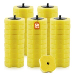50PCS Toilet Bowl Wand Refills, Replacement Heads for Bathroom Washroom Cleaning Pads, Disposable Toilet Brush Refills, Lemon Fresh Yellow