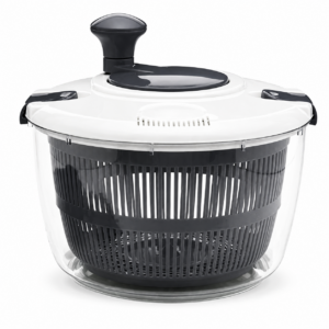 5 Quart Salad Spinner with Removable Colander, Gray Vegetable Washer & Dryer with Pour Spout, Lettuce Crisper for Washing and Drying Salad Greens, Dishwasher Safe