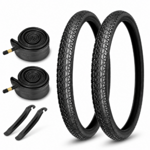 2-Pack 26x2.125 Cruiser Bike Tires, Folding Replacement Set with Inner Tubes & Tire Levers for Beach Cruiser & Urban Commuting