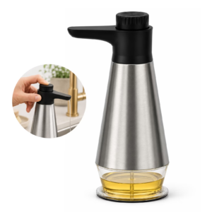 14 Oz Stainless Steel Soap Dispenser, Silver Liquid Soap Dispenser, Kitchen Soap Dispenser & Hand Soap Dispenser for Bathroom, Soap Dispenser for Kitchen Sink